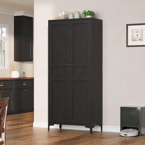 63 Inch Tall Storage Cabinet, Kitchen Pantry Cabinet 5 Tier Bathroom Cabinet with 2 Doors Adjustable Shelves for Kitchen, Dining Room, Bathroom - 1 of 4