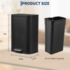 Kitchen Trash Can, Rectangular Stainless Steel Garbage Can with Removable Inner Bucket, Step-on Wastebin with Soft-Close Lid for Home Office - 3 of 4