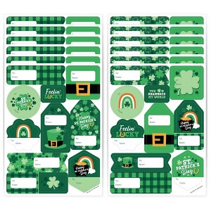 Big Dot of Happiness Shamrock St. Patrick's Day - Assorted Saint Paddy’s Party Gift Tag Labels - To and From Stickers - 12 Sheets - 120 Stickers - 1 of 4