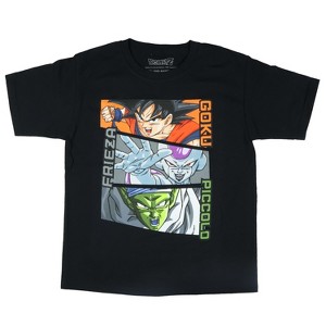 Seven Times Six Dragon Ball Z Shirt Boys' Son Goku Frieza Piccolo Short Sleeve Graphic Tee Black - 1 of 4