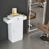 Karl Home Free Standing Wooden Salon Barber Station Cabinet with 2 drawers 1 Cabinet 6 Hair Dryer Holders - 2 of 4