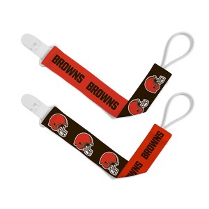 BabyFanatic Officially Licensed Unisex Pacifier Clip 2-Pack - NFL Cleveland Browns - Officially Licensed Baby Apparel - 1 of 4