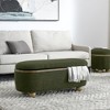 JUJABU Upholstered Storage Ottoman Bench with Seat Cushion for Bedroom, Entryway, or Living Room, Dark Green - 4 of 4