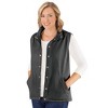 Collections Etc Snap Front and Cinch Back Sleeveless Vest with Front Slant Pockets - Flattering Layering Piece for Outfit - 2 of 4
