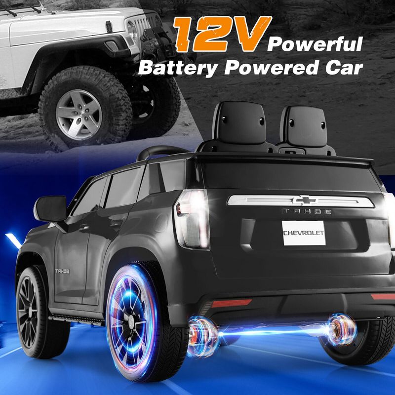 Costway 12V Kids Ride On Car Chevrolet Tahoe Electric Truck SUV Remote w/ Light & Music, 4 of 10