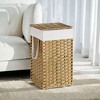 Laundry Hamper with Lid 17.2 Gallon Rattan Clothes Laundry Basket with Lid and Handles Foldable Removable Liner for Laundry Room - 3 of 4