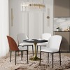 LeisureMod Verve 5-Piece Dining Set - 36" Round MDF Top Table, 4 Leather Dining Side Chairs - 2 of 4