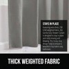 Waffle Shower Curtain Thick Weighted Fabric Gray Resistant Classic Hotel Quality Bathroom Shower Tub Wash 72x72 - 3 of 4
