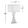 Possini Euro Design Proxima Modern Table Lamp 28" Tall Chrome Crisscrossing Metal Sheer Outer White Inner Rectangular Shade for Bedroom House Home - 4 of 4