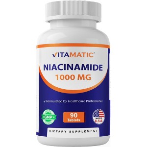 Vitamatic Niacinamide 1000 mg 90 Tablets - Flush Free Vitamin B3 - 1 of 4