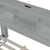 NicBex Queen Vintage Wood Platform Bed Frame with Storage Headboard and Charging Station,No Box Spring Needed,White/Walnut/Gray - 3 of 4