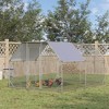 PawHut Metal Chicken Coop Run with Cover, Walk-In Outdoor Pen, Fence Cage Hen House for Yard - 3 of 4