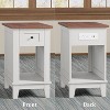 Narrow Side Table with Charging Station Small Farmhouse End Tables Storage Nightstand Bedside Tables Living Room Sofa Table - 4 of 4