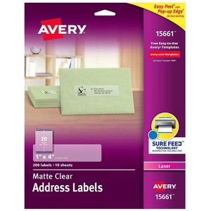 Avery Matte Clear Address Labels Sure Feed 15661 - 1 of 4