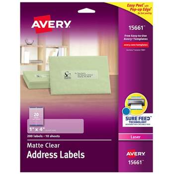  Avery Printable Sticker Paper, Glossy Clear, 8.5 x