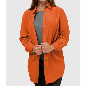 Women's Corduroy Button Front Shacket - Pine Apparel - 1 of 2