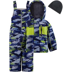 LONDON FOG Little/Big Boys' Heavyweight 2-Piece Coat & Snowbib Snowsuit Sets - 1 of 4