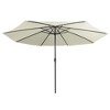 vidaXL Garden Parasol Sand White Polyester, Metal Large - 3 of 4