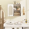Angel Sar Wall-Mounted Medicine Cabinet with Wavy Tempered Glass Door, Adjustable Shelves, Bathroom Storage for Toiletries, White - 2 of 4