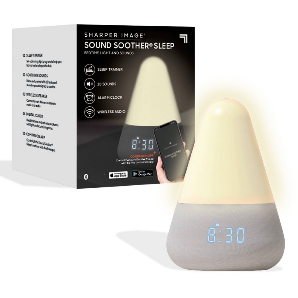 Sharper Image Sleep Soother Bedtime Therapy Light Electric Sound Machine: Nightlight, Insomnia Aid, White Noise Generator