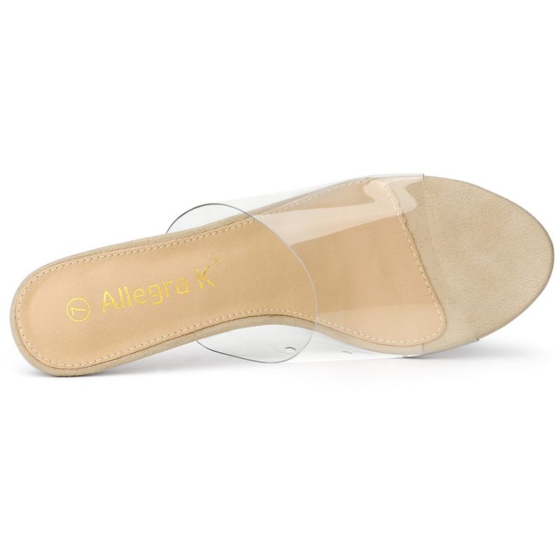 Allegra K Women's Clear Strap Stiletto Slide Heels Sandals, 4 of 7