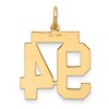 Black Bow Jewelry 14k Yellow Gold, Jersey Collection, Medium Number 94 Pendant - 3 of 4