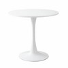 ACEPANO 23.6 in. W Modern Round MDF Coffee Table with Steel Base for Dining Room-White - 4 of 4