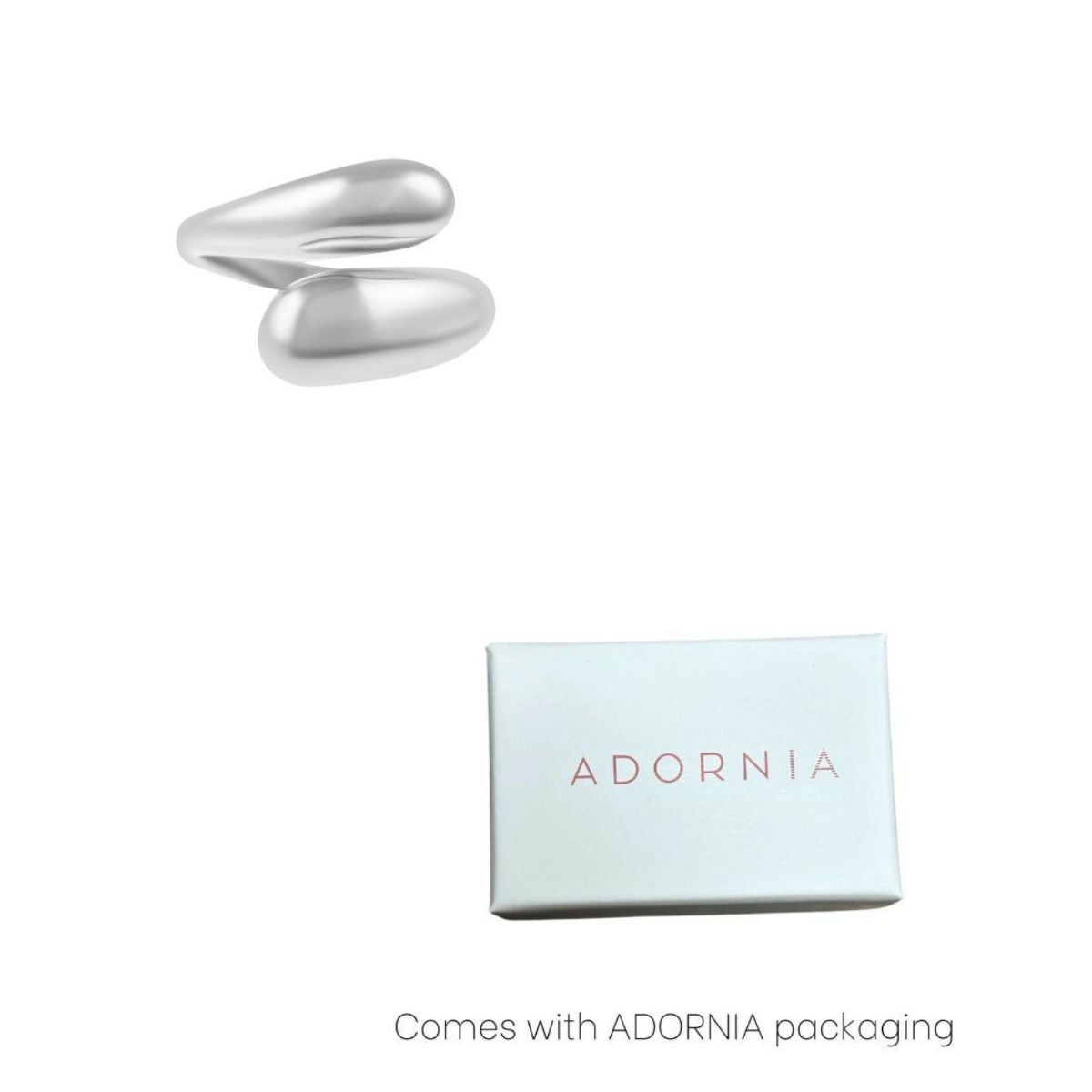 Adornia Tarnish Resistant Silver Plated Overlapping Chunky Bands Ring - thumbnail 3
