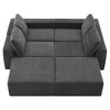 TIRAMISUBEST Modular U Shape Chenille Sectional Double Chaise Lounge with Waist Pillows 6 Seat Upholstered Symmetrical Indoor Furniture 55"/72" - 3 of 4