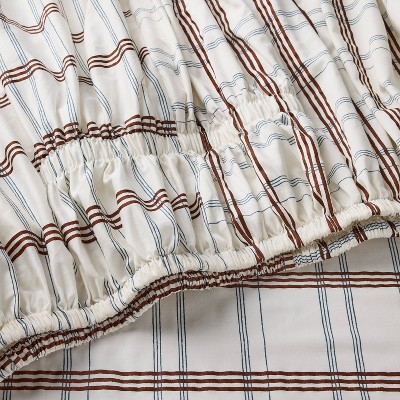 300 Thread Count Contrast Merrow Edge Plaid Sheet Set - Threshold designed