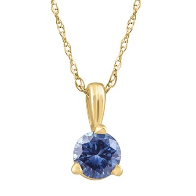 Pompeii3 1/5Ct Blue Diamond Pendant Lab Created Necklace in 14k Yellow Gold