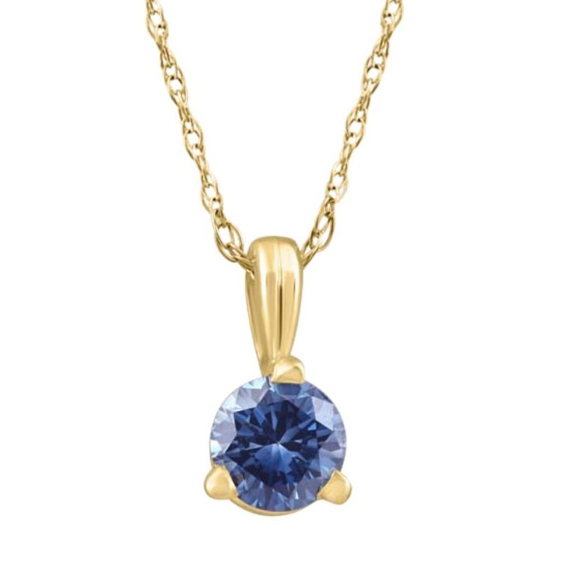 Pompeii3 1/5Ct Blue Diamond Pendant Lab Created Necklace in 14k Yellow Gold, 1 of 3