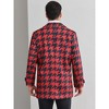 Lars Amadeus Men's Houndstooth Double Breasted Plaid Pattern Winter Long Coat - 3 of 4