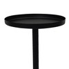 The Urban Port 22" Side End Table Vintage Sleek Pillar Base Round Tray Top Matte Black - 4 of 4