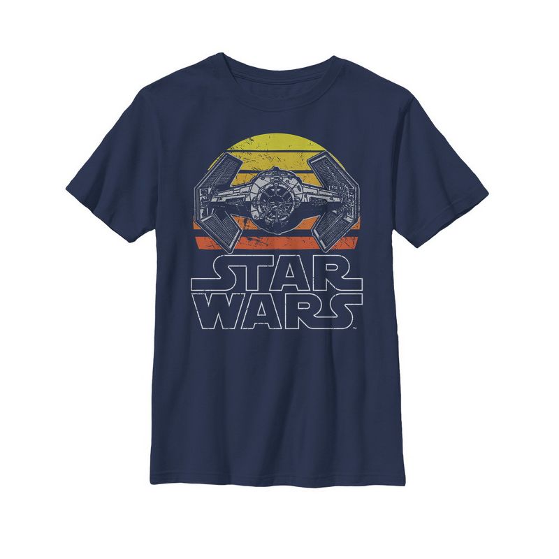 Boy's Star Wars TIE Fighter Retro T-Shirt, 1 of 4