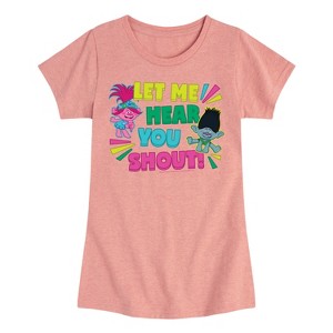 Girls' - Trolls - Let Me Hear You Shout Poppy and Branch Fitted Short Sleeve Graphic T-Shirt - 1 of 4