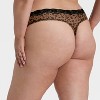 Women's Luxe Stretch Thong Underwear with Lace Waistband - Auden™ Leopard Print - 2 of 3
