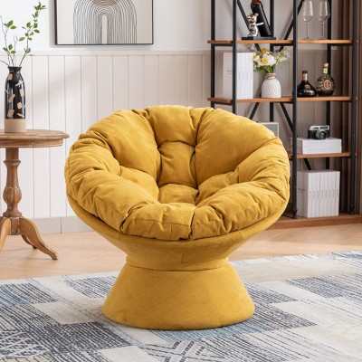 Oversized Swivel Accent Chair,360° Swivel Barrel Chair, Multicoloured Papasan Chair for Living Room-Cuddlewood