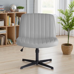 MAYEERTY Chair Armless Criss Cross Office Chair Vanity Chair for Bedroom Office Gray - 1 of 4