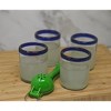 Dos Sueños Mexican Hand Blown Tumblers - Blue Rim - 10oz - Set of 4 - 3 of 4