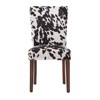 iNSPIRE Q Espresso Wood Cowhide Parsons Dining Chairs (Set of 2) in Black - 3 of 4