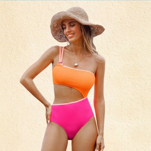 Women's Solar Flare Neon Colorblock Cutout One-Piece Swimsuit - Cupshe - 1 of 4