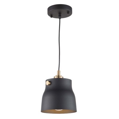 Artcraft Lighting Euro Industrial 1 - Light Pendant in  Matte Black/Harvest Brass