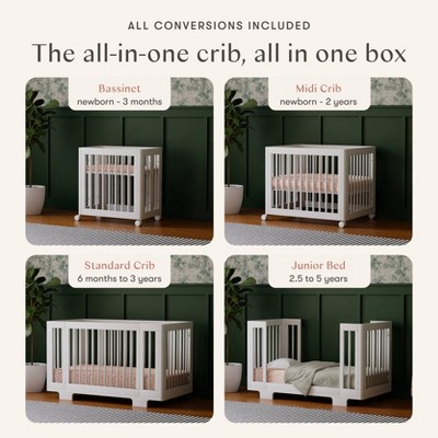 Yuzu White Pine 8-in-1 Convertible Crib with Conversion Kits