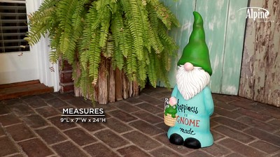 24" Multicolor Polyresin Garden Gnome with Frog Basket