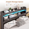 Bed Frame with 4 Drawers and Storage Headboard, Upholstered Platform Bed - 3 of 4