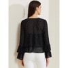 Allegra K Women's Polka Dots V Neck Long Sleeve Flouncing Casual Blouse - 3 of 4