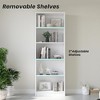 Infurnic Decorative Bookshelf, Tall Modern Wood Bookshelf with Five Shelves, for Living Room or Library Bookcase, White, 11.6"*24.4"*68.9" - 3 of 4