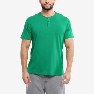 X RAY Men's Basic Henley Neck Short Sleeve T-Shirt - 1 of 4