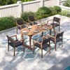 Captiva Designs 7pc Outdoor Patio Furniture Set with Rectangle Table and Armrest Chairs - 2 of 4